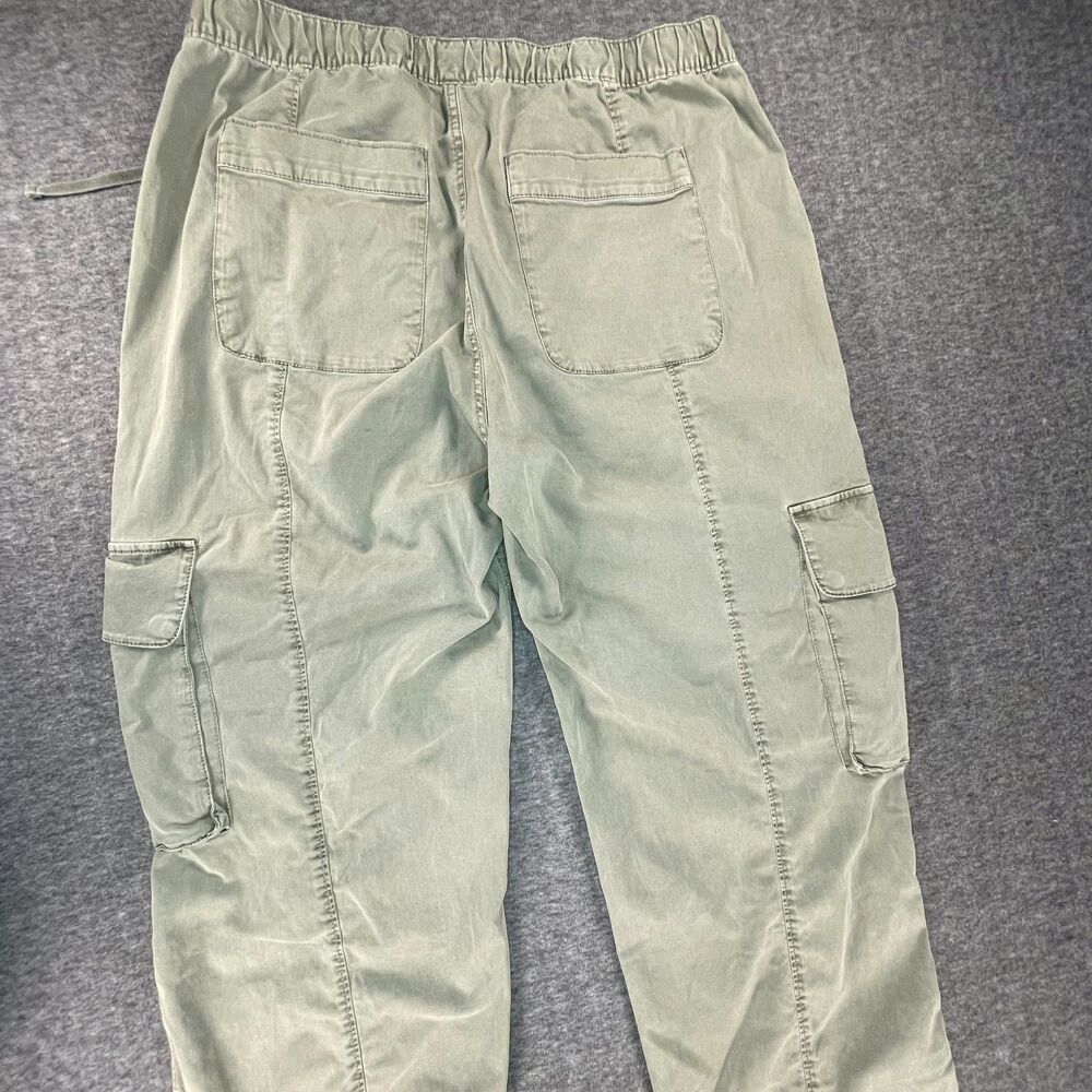 Abercrombie Garment Dyed Baggy Cargo Pants L Green Zip Hem Gorpcore Utility Y2K - Picture 5 of 12